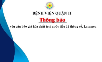 Thông báo yêu cầu báo giá hóa chất test nước tiểu 11 thông số, Lammen